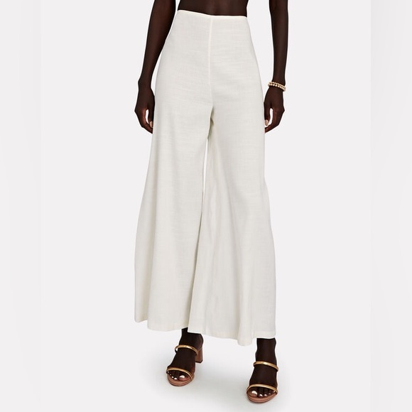 cult gaia Pants - Cult Gaia Vella Linen-Blend Wide-Leg Pants